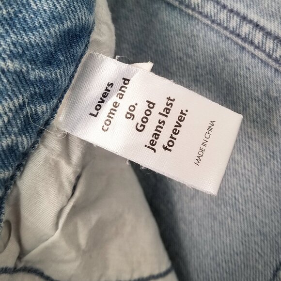 Pacsun Eco Light Blue Patchwork 90s Baggy Jeans 27 Wide Leg Baggy Heart Star Y2K - Picture 10 of 15